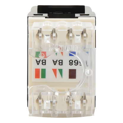 Conector Jack Estilo 110 (de Impacto), Tipo Keystone, Categoría 6, de 8 Posiciones y 8 Cables, Color Negro