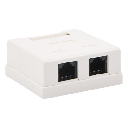 Caja de Pared con 2 Puertos, Incluye 2 Jacks UTP Cat5e Keystone