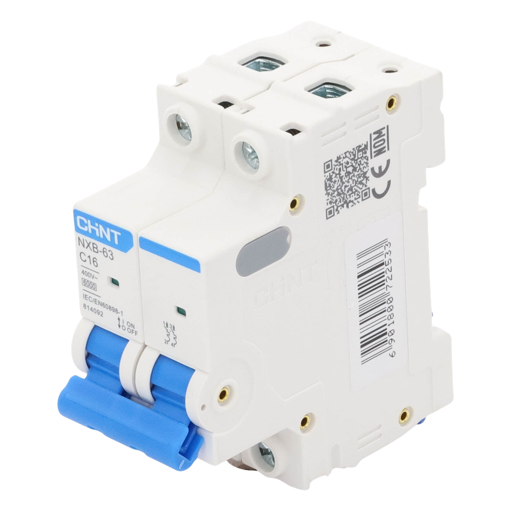 Pastilla para Riel Din, 2 Polos, 16 Amp, Vca:110/415v, 6kA, Catálogo: NXB632PC16.