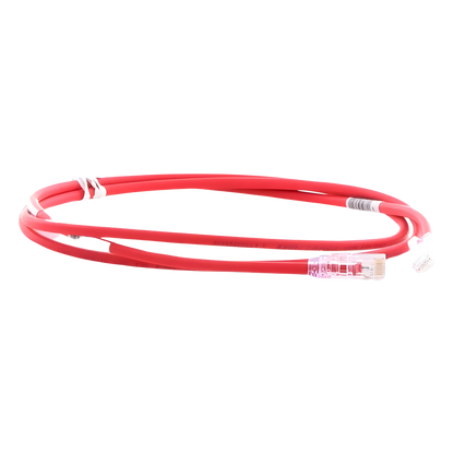 Cable de Parcheo UTP Cat6A, CM/LSZH, Diámetro Reducido (28AWG), Color Rojo, 1.52 Metros (5 Pies)