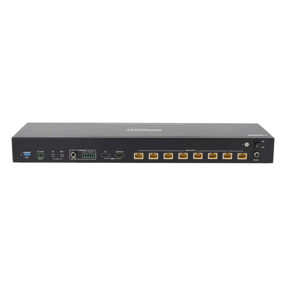 Splitter mas Extensor de Video | 1x8 | ProAV | HDBaseT™ | 120m en 4K@60Hz | 150m en 1080p@60Hz | Cat6/6a/7 | Gestión Avanzada EDID | Control IR y