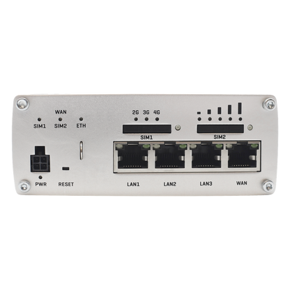Router Industrial LTE 4.5G Cat 6 / 300 Mbps / 4 Puertos Gigabit / Doble SIM / GNSS / PoE / -40°C a 75°C