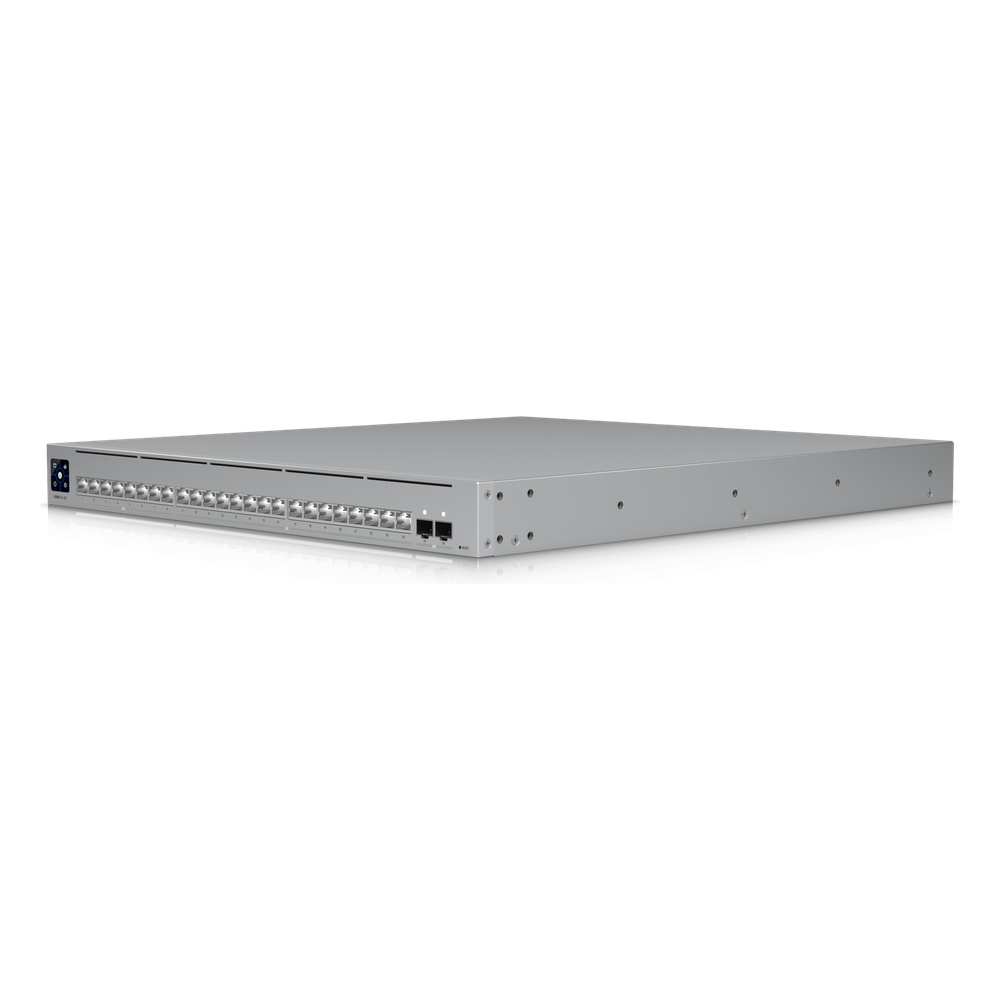 UniFi Switch USW-Pro-XG-24 / Capa 3 / 24 puertos (16 × 10 GbE, 8 × 2,5 GbE) + 2 puertos SFP28 25 G