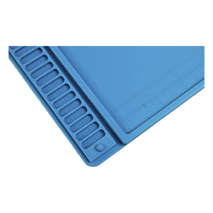 Tapete de silicona de 45 x 30 cm, resistente al calor con áreas magnéticas y de almacenamiento de componentes, ideal para la reparación de equipos y