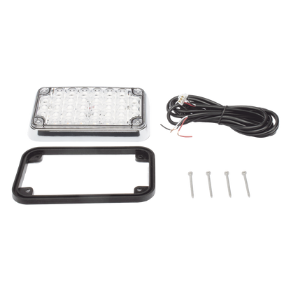 Luz de Advertencia de 6X4", Bicolor Rojo/Claro, Ideal para Ambulancias