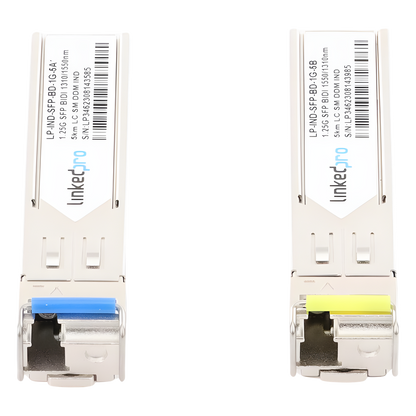 Transceptores Ópticos Industriales Bidireccionales SFP (Mini-Gbic) / Monomodo 1310 & 1550 nm / 1.25 Gbps / 1000BASE-BX / Conector LC/UPC Simplex