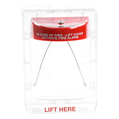 Cubierta Protectora Serie Stopper II® De Policarbonato, Con Bocina, Espaciador Transparente, Montaje en Superficie, Etiqueta en Inglés