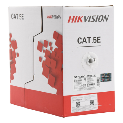Bobina de Cable UTP 305 Metros (1000 Pies) / Cat5E (24 AWG) / Color Blanco / PVC (CM) / Uso en Interior / 100% Cobre / Aplicaciones de CCTV y Redes