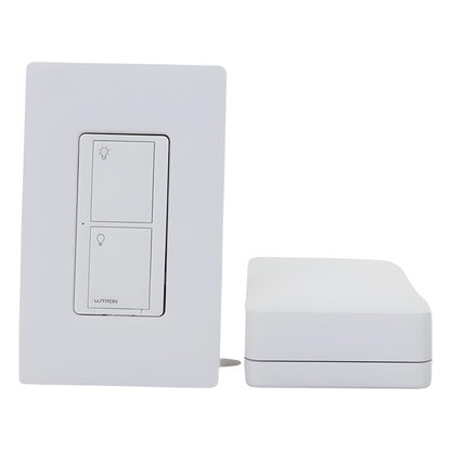 Kit de inicio Caseta Wireless con hub Smart Bridge, interruptor on/off inteligente de 5 A con neutro y placa Claro, control por app y asistentes de