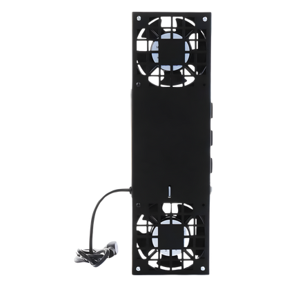 Kit de 2 Ventiladores (12 x 12 cm) con 3 Tomas de Corriente 110 Vca/50 Hz con Clavija