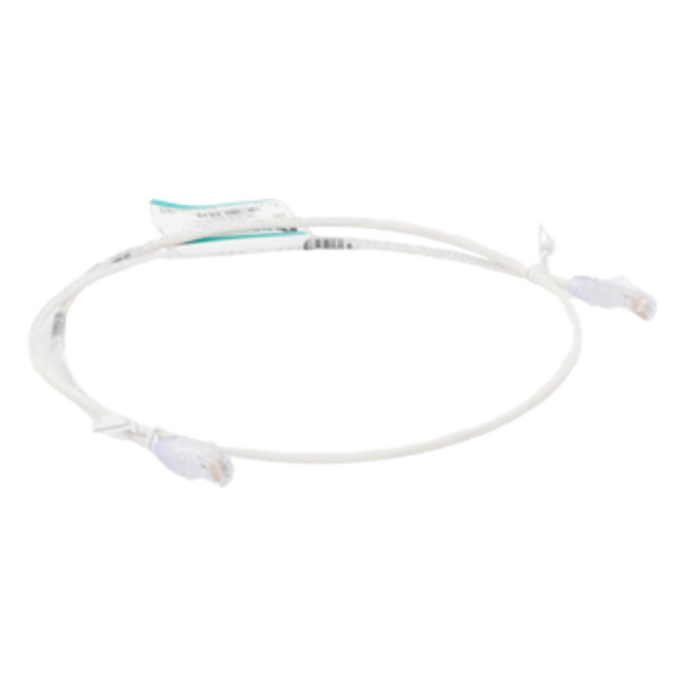 Cable de Parcheo TX6, UTP Cat6, Diámetro Reducido (28AWG), Color Blanco Mate, 2 ft.