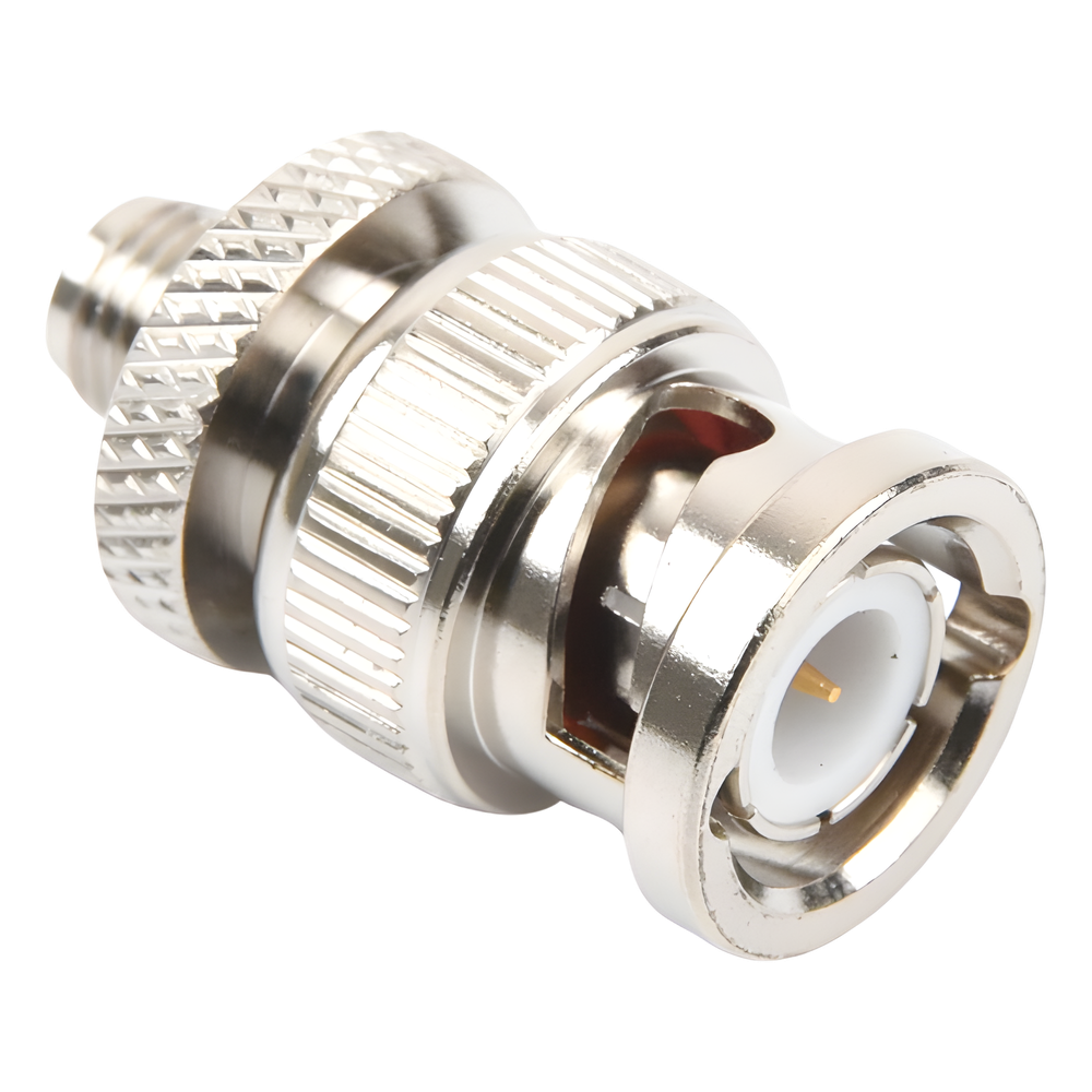 Adaptador en Línea de Conector SMA Hembra a BNC Macho, Níquel/ Oro/ Teflón