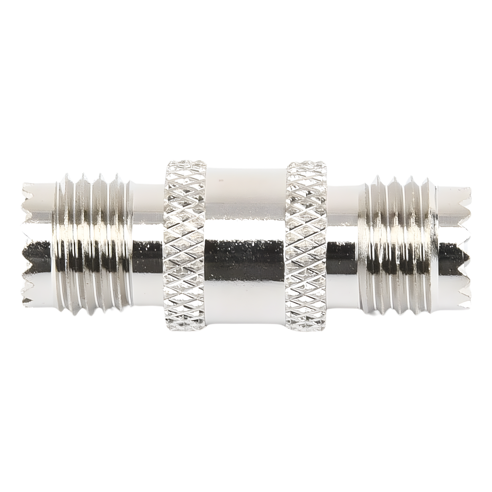 Adaptador Barril en Línea, de Conector Mini-UHF Hembra a Mini-UHF Hembra, Níquel/ Oro/ Teflón