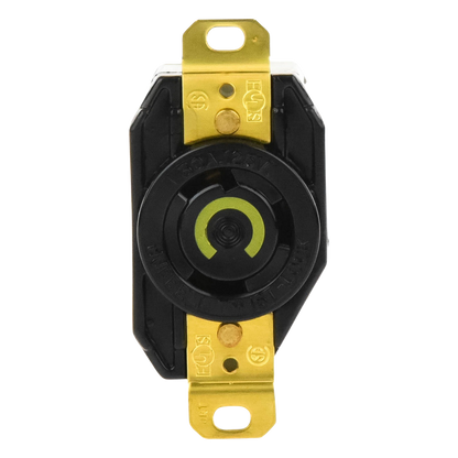 Receptáculo de Media Vuelta Industrial 30 A 125 V CA 2 Polos 3 Hilos (Nema L5-30R) Color Negro