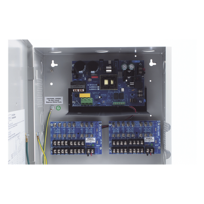 12 Vcc @ 10 A / Fuente tipo control / 16 salidas / capacidad de baterías de respaldo / Requiere batería.