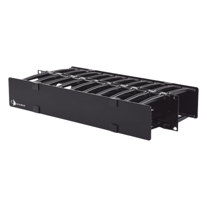 Organizador de Cable Horizontal RouteIT, Doble, Para Rack de 19in, 4in de profundidad, 2UR
