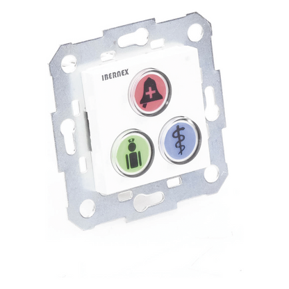 Modulo de 3 Botones iluminados para habitación de Hospital / Alarma / Cancelar y Código Azul / BUS RS485 / Compatible con NX0019/B, NX1021 Y NX0015