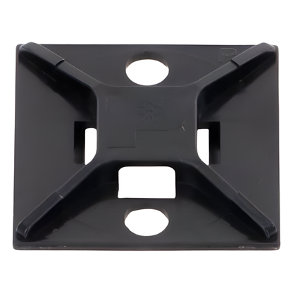 Montaje-Sujetador Para Cable de 4 vías, con Adhesivo Acrilico, 25.4 x 25.4mm (1in x 1in), Color Negro, Uso en Exterior, 1 pieza