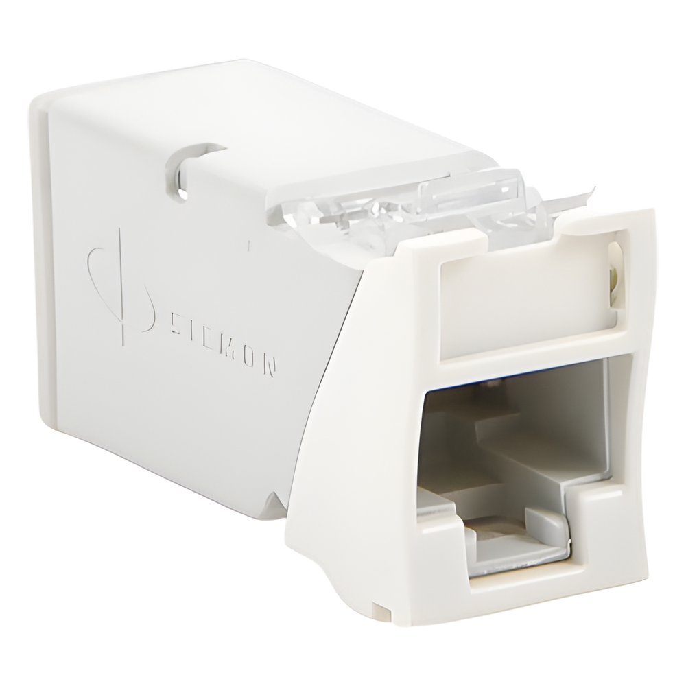 Jack Z-Max UTP Categoría 6, Montaje Híbrido en Placa de Pared (Plano y Angulado), Color Blanco