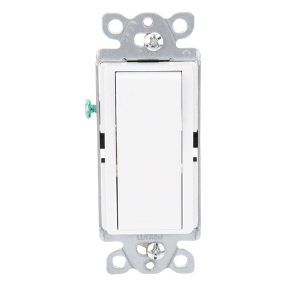 Apagador de pared Claro de 3 vías tipo paleta, 15 A, 120/277 V, para cargas generales de iluminación y motores, color blanco brillante