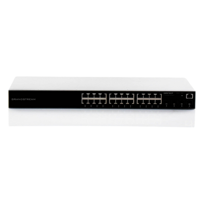 Switch PoE+ Administrable / 24 Puertos 10/100/1000 Mbps + 4 SFP / 360W PoE Total / Switching 56 Gbps / Cloud GWN Sin Costo / Montable en Rack