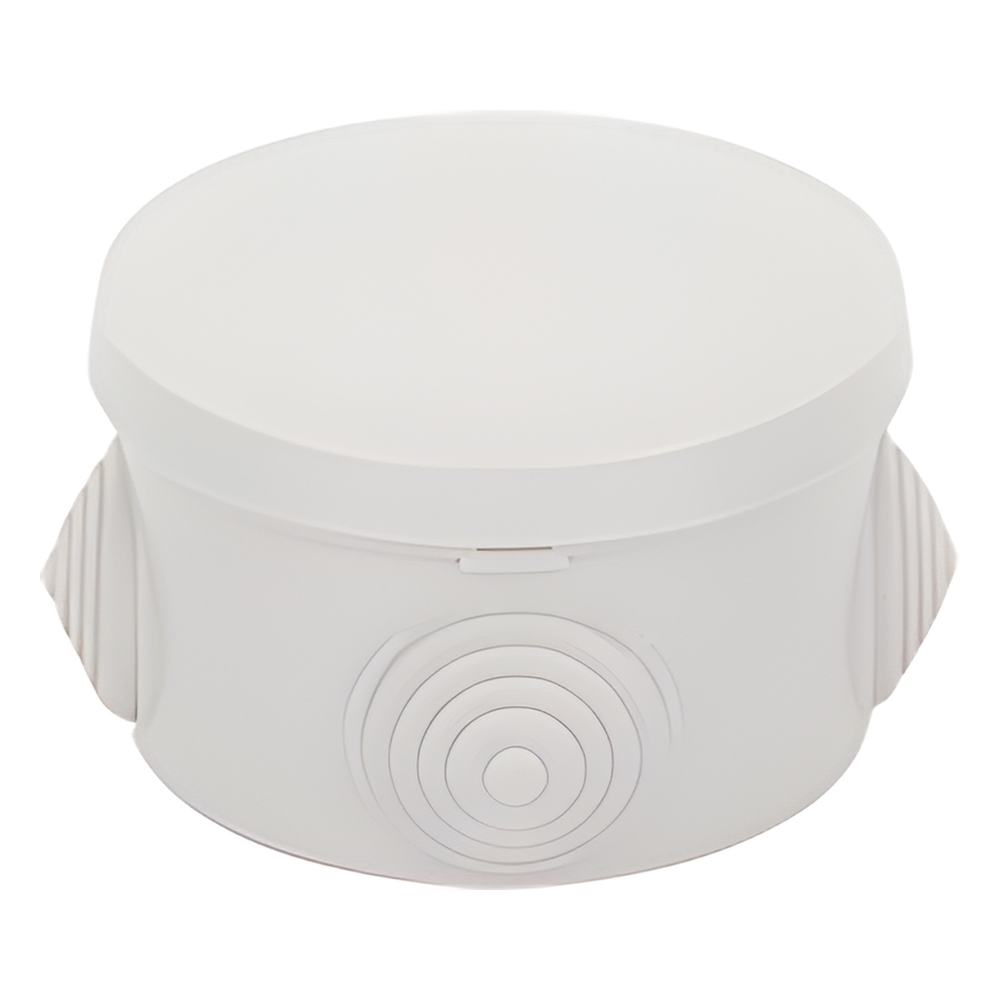 Caja Derivación-Conexión de Plástico Circular con 4 Glándulas de Goma (70 diámetro X 48 alto mm). Para Instalaciones Comerciales, Residenciales e