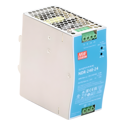 Fuente de poder industrial para riel DIN / 240W / 24Vcc / 10A / Entrada: 90-264Vca