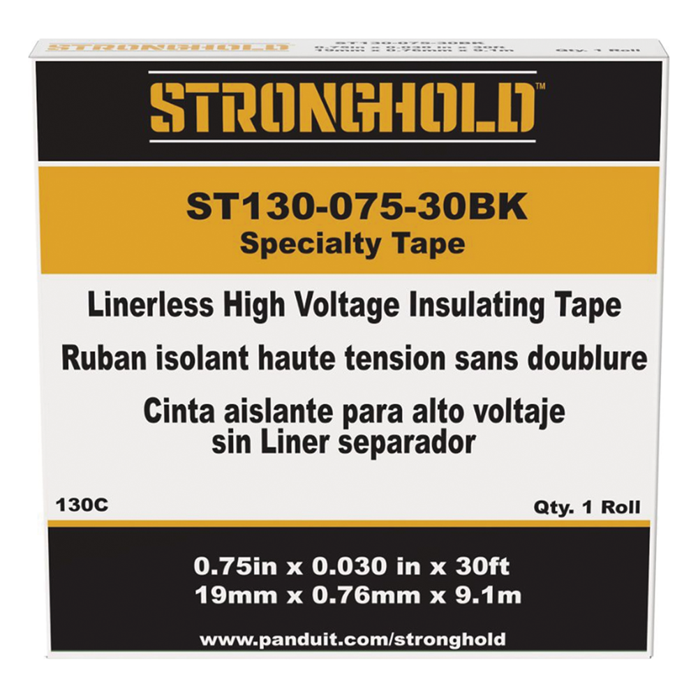 Cinta Eléctrica STRONGHOLD para Aislar de Caucho EPR, Autoadhesiva, Uso Industrial en Uniones de Alto Voltaje y Temperatura , Grosor de 0.76mm (30