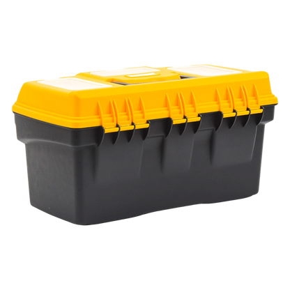 Caja Porta Herramientas 17", 44x26x23 cm Bicolor con Compartimientos para Tornillos.