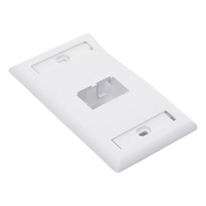 Placa de Pared Vertical Clásica, Salida Para 2 Puertos Mini-Com, Con Espacios Para Etiquetas, Color Blanco