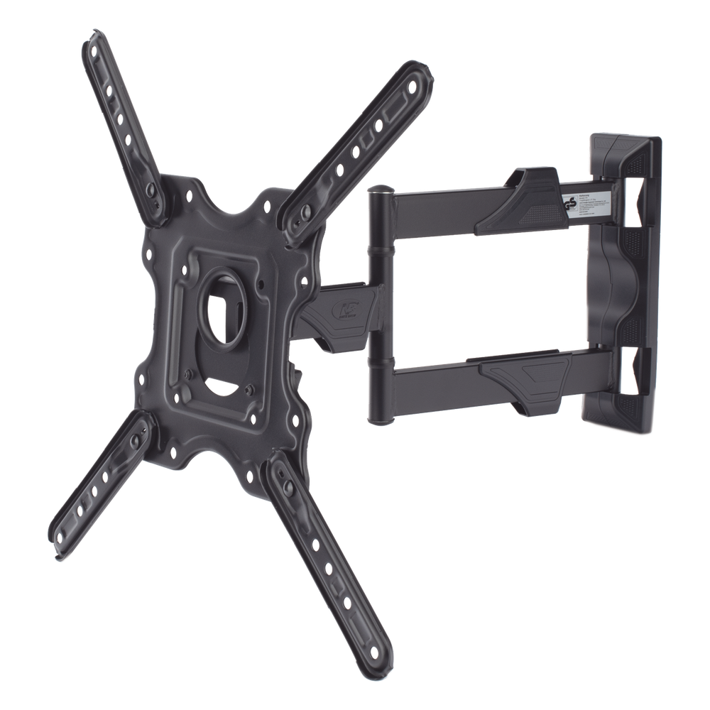 Montaje de Pared Articulado P4-NB / Pantallas de 32" a 55" / VESA 100x100 a 400x400 mm / Carga 27.2 kg (60 lbs) / Inclinación +8° a -5° / Giro 180°