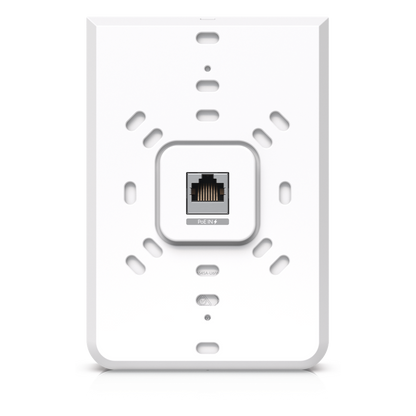 Access Point UniFi U6 In Wall/Montaje p/pared, WIFI 6 2.4 Y 5 Ghz, hasta 5.3 Gbps, 1 pto PoE In, 4 ptos secundarios (1 PoE Out)