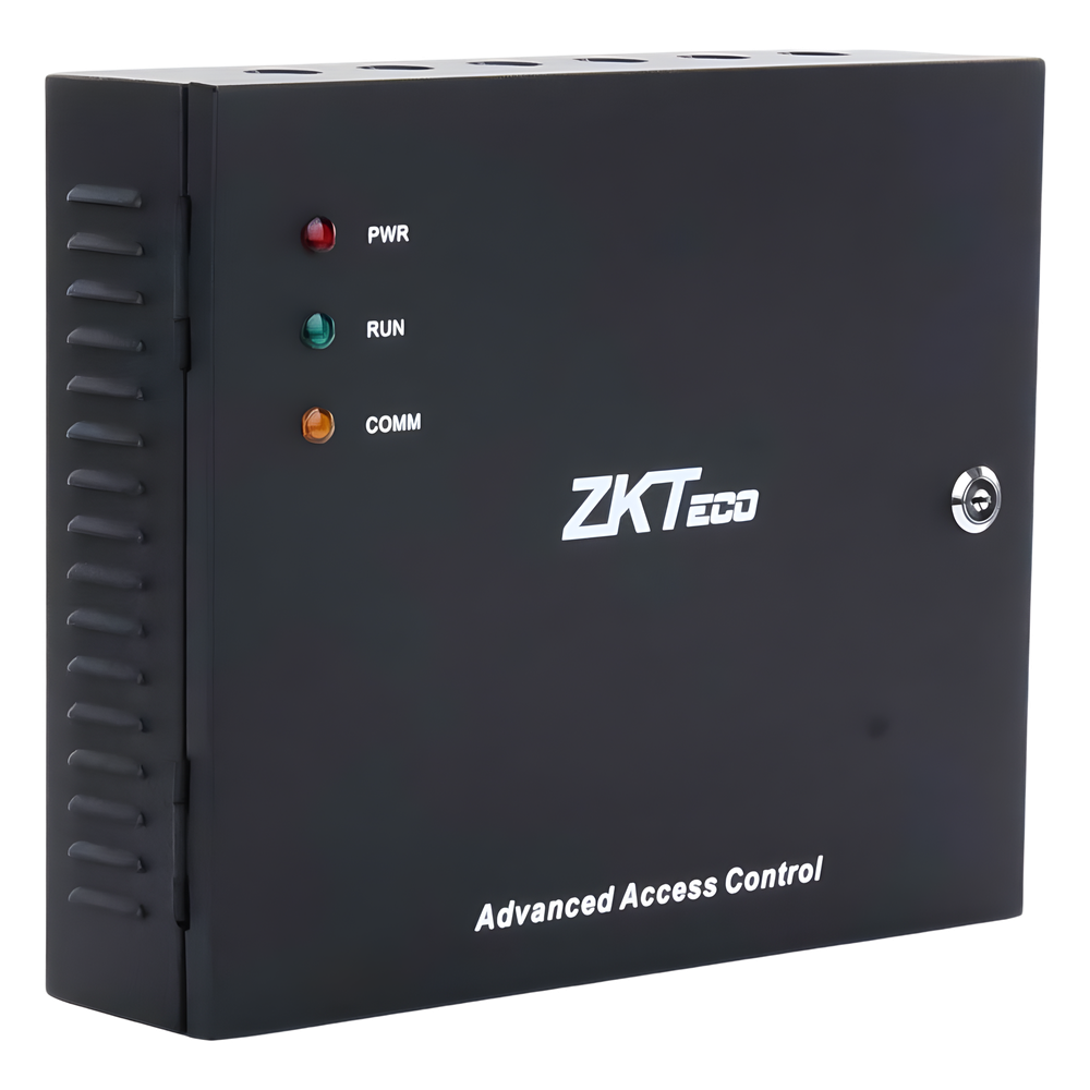 Controlador de Acceso 4 Puertas / 3,000 Huellas 30,000 Tarjetas / TCP/IP / Gabinete Metálico y Fuente 12V 5A