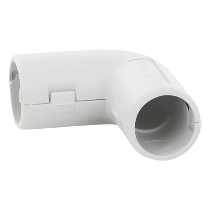 Unión en "L" (Codo) para tubería rígida, recomendado para cable eléctrico, PVC Auto-extinguible, de 16 mm