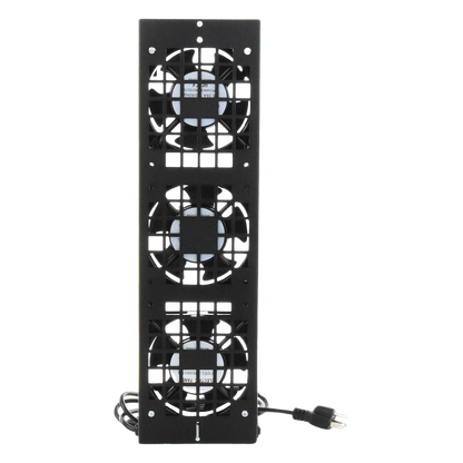 Kit de 3 Ventiladores 110 Vca (12 x 12 cm) con Clavija para Gabinete de Piso