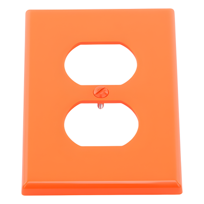 Tapa para Contacto Dúplex Color naranja.