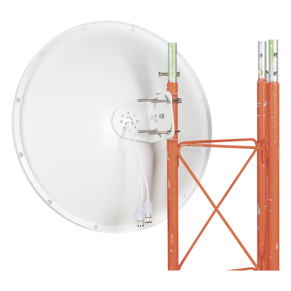 Antena Direccional con Frecuencia Extendida / 4.8 - 6.5 GHz / 28 dBi / Jumper incluido con conector N-Macho / Polaridad en 90º y 45º / Montaje
