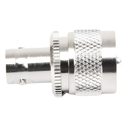 Adaptador en Línea para 50 Ohm, Conector BNC Hembra-UHF Macho (PL-259), Níquel/ Plata/ Delrin