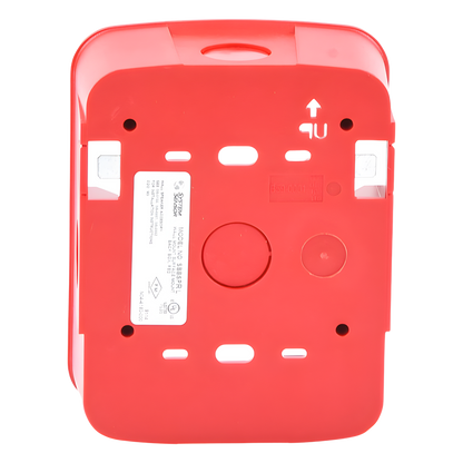 Caja de Montaje en Pared para Bocina y Bocina con Lampara Estroboscopica y para montaje en Techo de Bocinas, Color Rojo