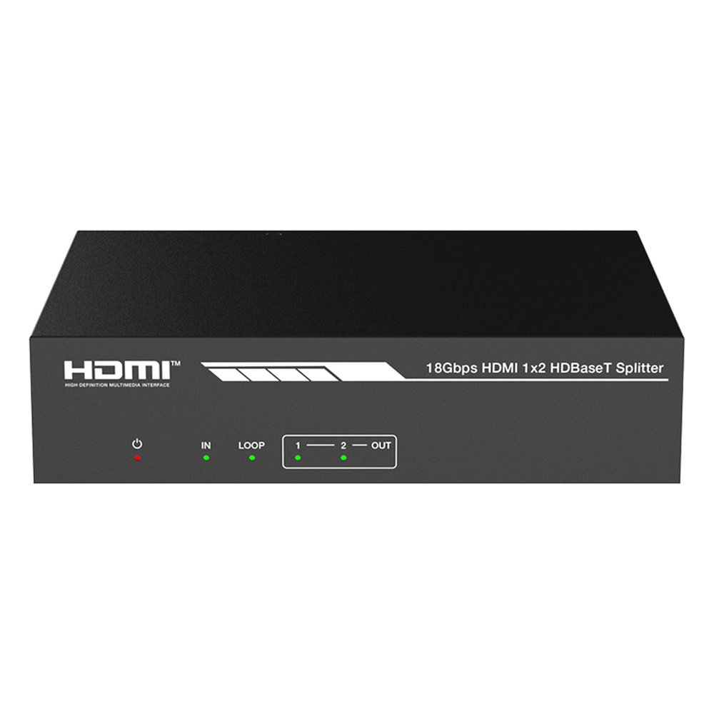 Splitter mas Extensor de Video | 1x2 | ProAV | HDBaseT™ | 120m en 4K@60Hz | 150m en 1080p@60Hz | Cat6/6a/7 | Gestión Avanzada EDID | Control IR y