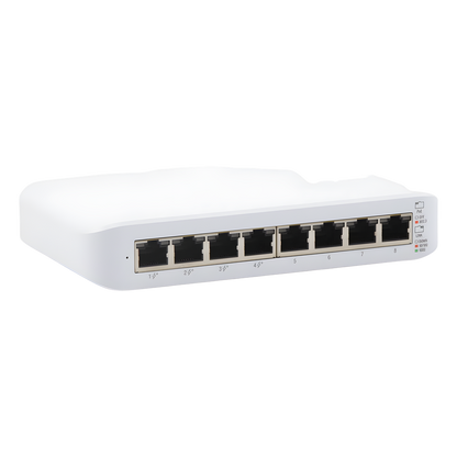Switch UniFi Lite Administrable PoE de 8 Puertos 10/100/1000 Mbps (4 puertos 802.3af/at), 52 W