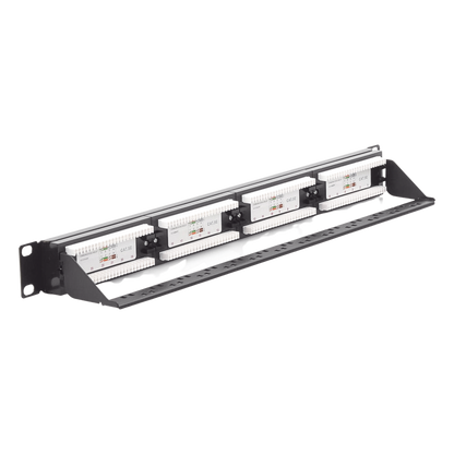 Panel de Parcheo de Impacto (110) UTP de 24 Puertos Cat5e, 19 Pulgadas con Barra para Organizar Cable