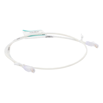 Cable de Parcheo TX6, UTP Cat6, Diámetro Reducido (28AWG), Color Blanco Mate, 0.91 Metros (3 Pies)