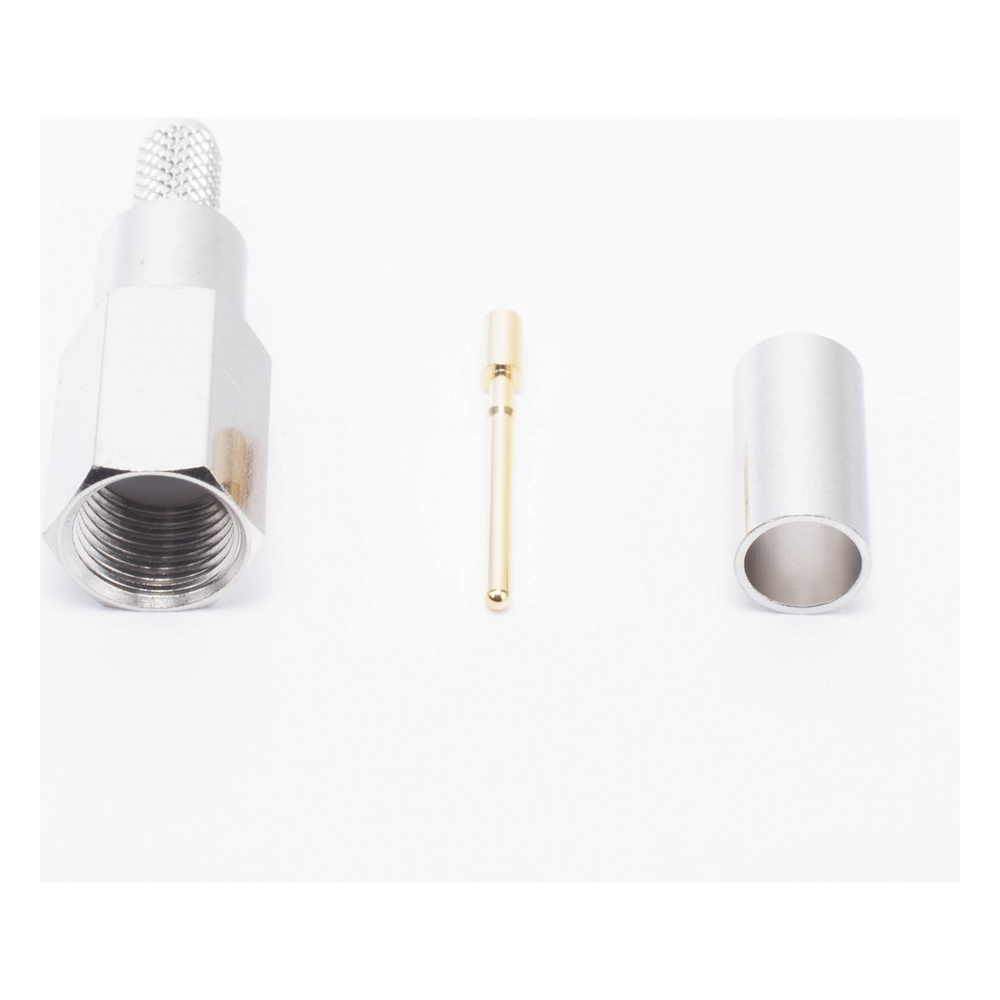 Conector FME Macho de anillo plegable para cable RG-58/U, Niquel/ Oro/ Teflón