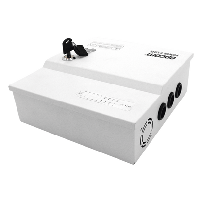 Fuente de Poder Profesional de 12 Vcc @ 20 A / Soporta 18 Cámaras / Capacidad de Batería de Respaldo (No Incluida) / Voltaje de Entrada de 96-264 Vca