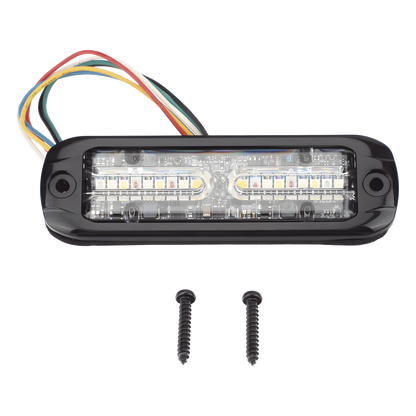 Luz Auxiliar de 18 LEDS, Tricolor Rojo/Azul/Blanco, Lente transparente