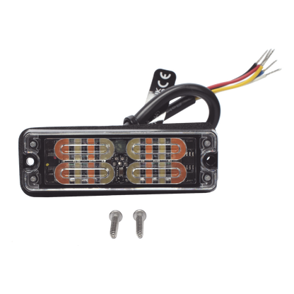 Luz Auxiliar de 16 LED, Ambar/Blanco, Lente Transparente
