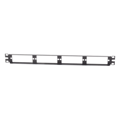 Patch Panel de Fibra Óptica, Para 4 Placas Acopladoras FAP o FMP, Color Negro, 1UR