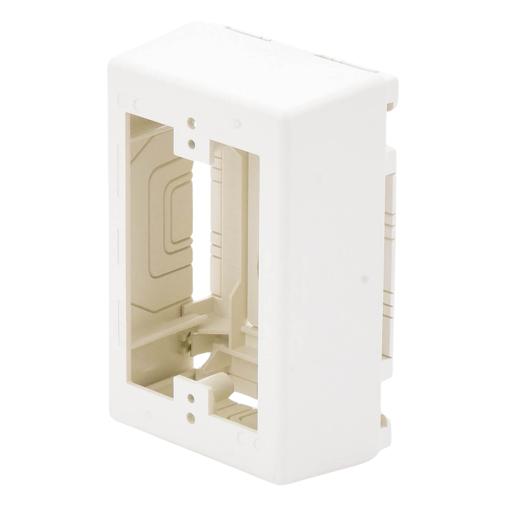 Caja de Pared Superficial, Uso Universal con Placas de Pared, con Cinta Adhesiva, Color Blanco Mate