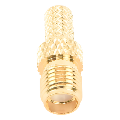 Conector SMA hembra inverso de anillo plegable para cable RG-58/U, Oro/ Oro Teflón